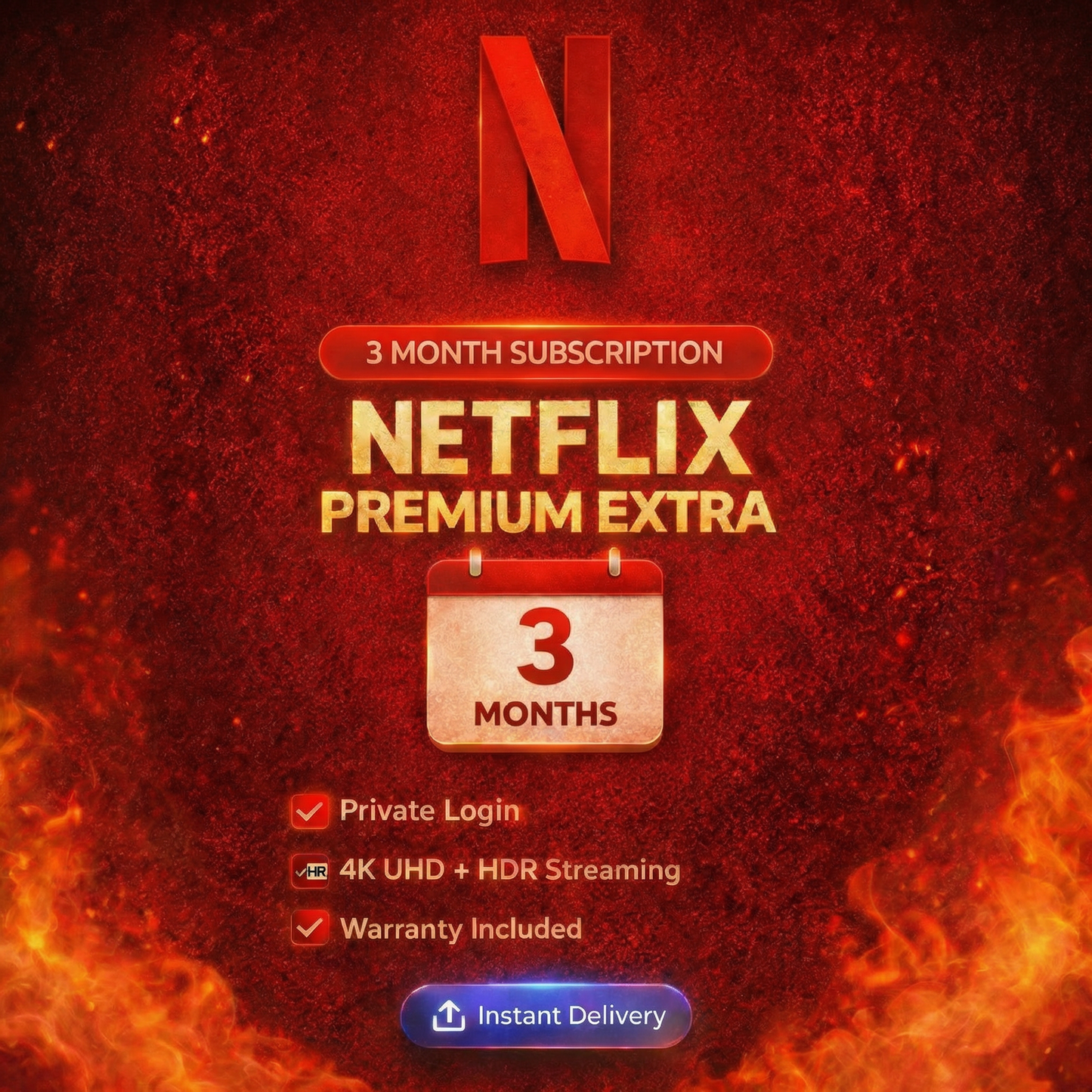 Netflix Premium Extra – 3 Month | Private 4K UHD Access